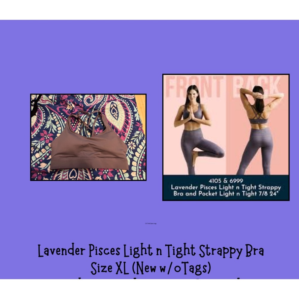 ZYIA Lavender Pisces Light n Tight Bra (XL) N w/o tags